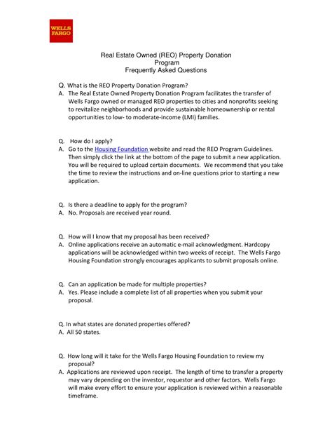 Wells Fargo Reo Donation Form ≡ Fill Out Printable PDF Forms Online