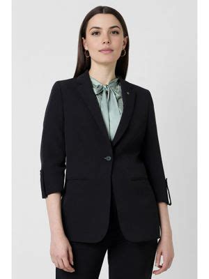 Buy Van Heusen Women Black Solid Blazer (XS) Online