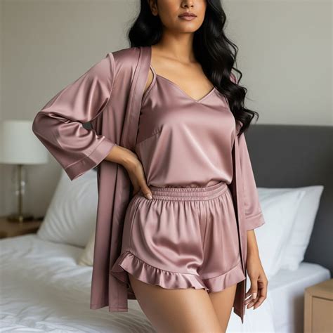 Silky Slip & Shorts with Robe Set – Coolbeds