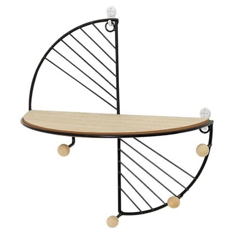 PURAM Simple Nordic Metal Wire Wood Wall Shelf Modern Storage Shelf ...
