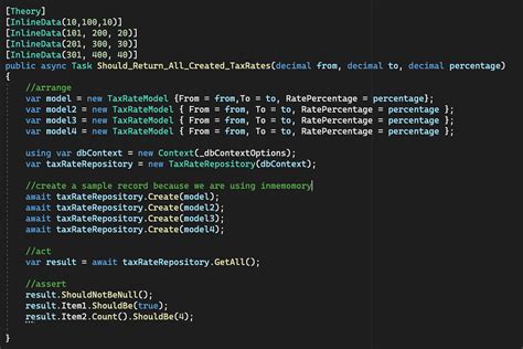 xUnit Test Cases in .Net Core Example 的图像结果