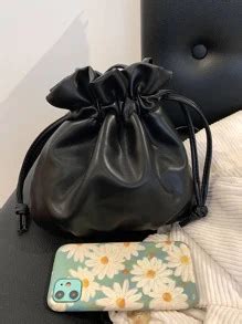 Mini Minimalist Drawstring Detail Bucket Bag | SHEIN USA