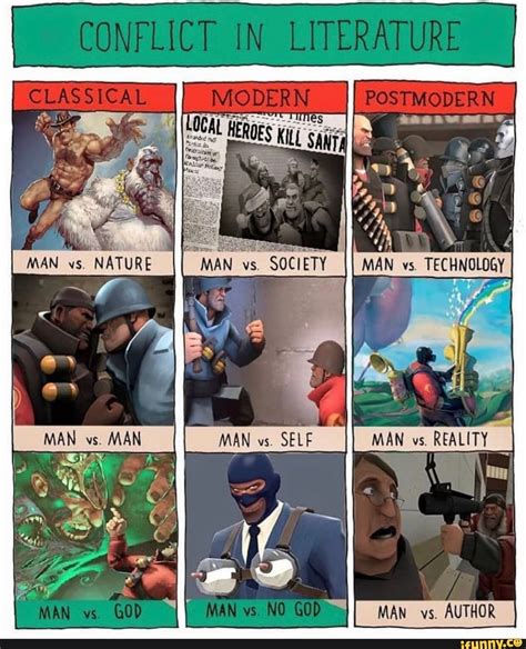 Man Vs Society Conflict Cartoon