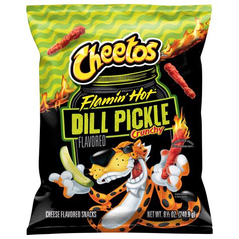 Cheetos Flamin' Hot Dill Pickle Crunchy Cheese Snacks - Shop Chips at H-E-B