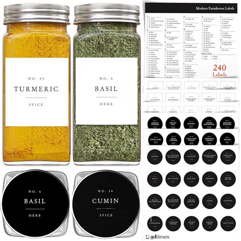 240 Spice Labels, Farmhouse Spice Jars Labels For India | Ubuy