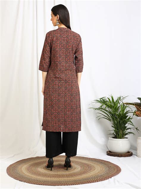 Ajrakh Cotton Kurtas for Women | Darzaania Kurtas by CraftsandLooms ...