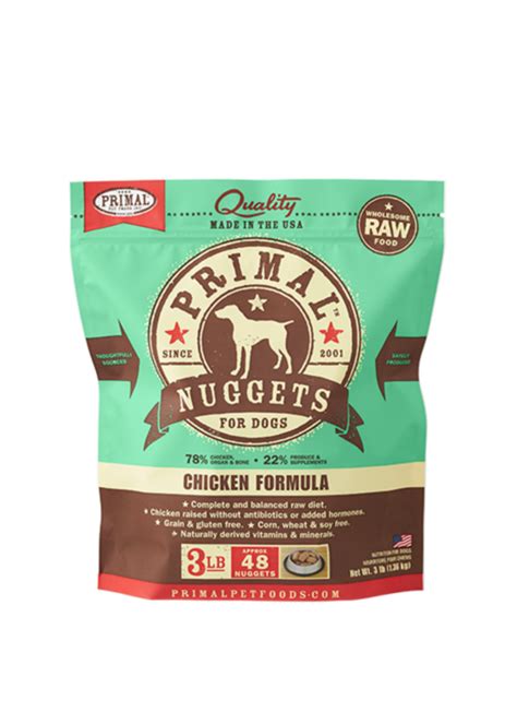 Primal Frozen Raw Dog 3lb Nuggets - Pawtopia: Your Pet's Nutritionist