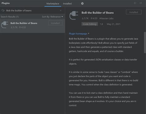 BoB the Builder of Beans Plugin for IntelliJ