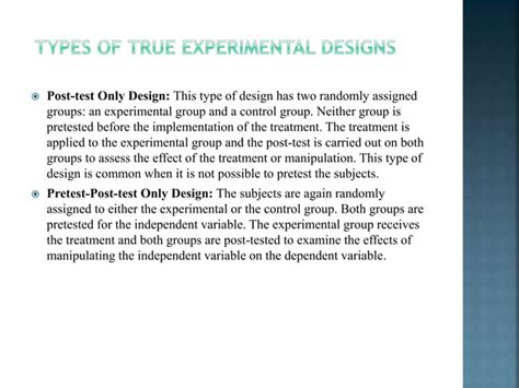 Image result for Types of Experiment Design