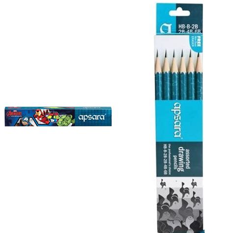 Apsara AVENGERS EXTRA DARK PENCIL & Apsara Assorted Drawing Pencils, HB ...