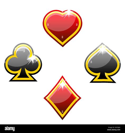 Set of playing card suits isolated on white background, Heart, spade ...