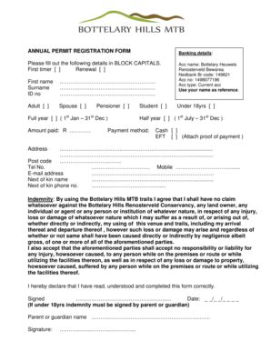 Annual Permit Registration Form - Blank Fillable Template | Fill Out ...