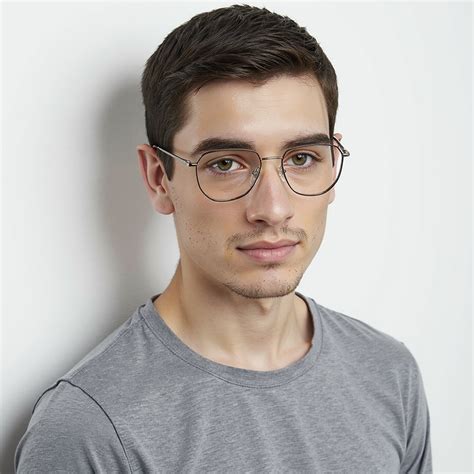 Buy Black Silver Full Rim Geometric Vincent Chase SLEEK STEEL VC E13634 ...