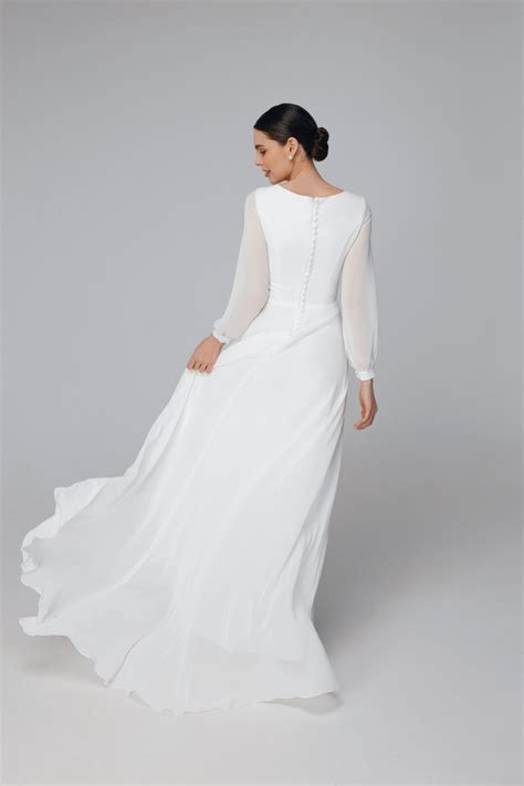 Modest long sleeve wedding dress