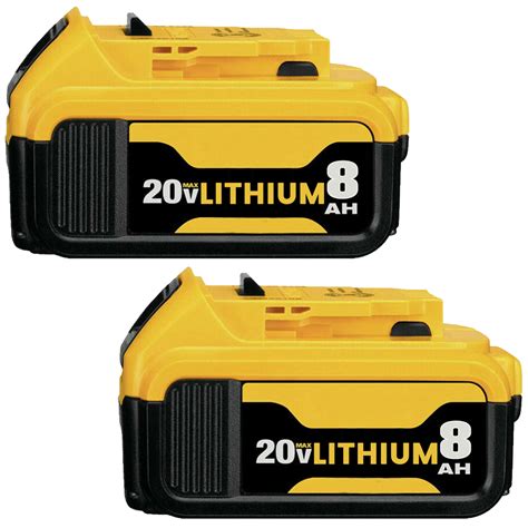 Buy 2Pack 20V Max XR 8.0Ah Lithium-ion Battery For Dewalt DCB206-2 ...