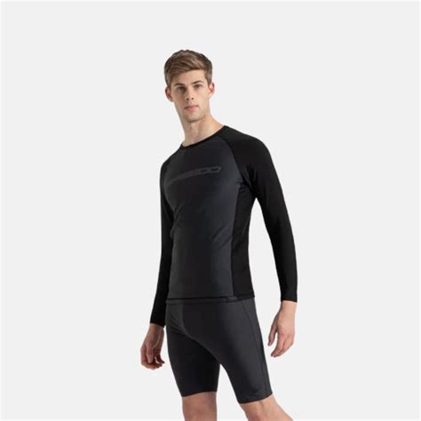 Speedo Men’s Endurance10 Long Sleeve Sun Top – Grey / Black – Gambol