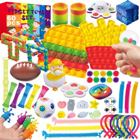Buy CSVICTORY Fidget Toy Pack, Fidget Box with 60 PCS Sensory Toy Set ...