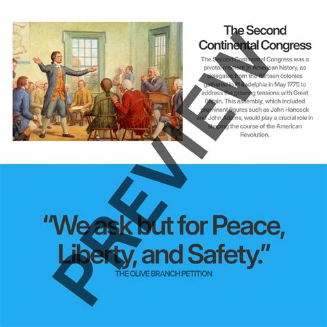 Diplomacy or Revolution? The Olive Branch Petition - Educational Slides!