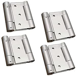 4Pcs 2Pairs Double Action Spring Door Hinge, 3mm Think Stainless Steel ...