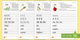 b and d Words Handwriting Sheet (teacher made) - Twinkl