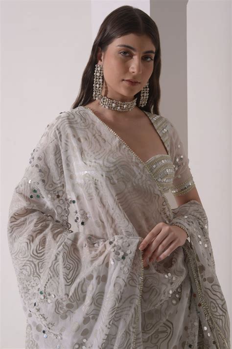 Shwetanga - Circular Tiered Lehenga Set - Elahe