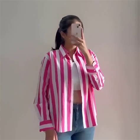 Bold Pink And White Vertical Stripe Casual Shirt – jusson