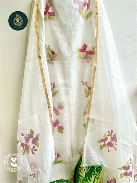 hand woven linen jamdani suit set oh wow – EthnicElement