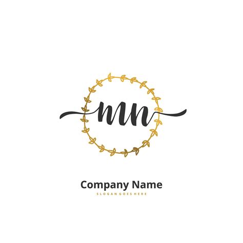 M N MN Initial handwriting and signature logo design with circle ...