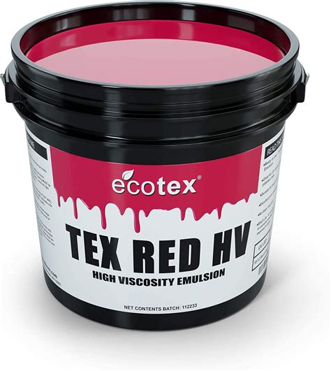 Buy Ecotex Tex Red HV High Viscosity Textile Screen Printing Emulsion ...
