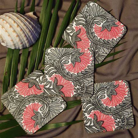 The Classic Indian Lotus - Coasters (Sets of 4 and 6)