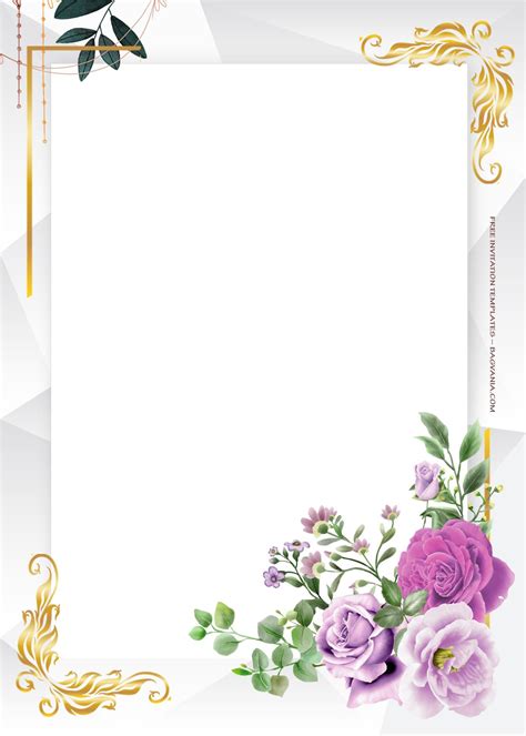 7+ Passionate Purple Gold Frame Floral Wedding Invitation Templates