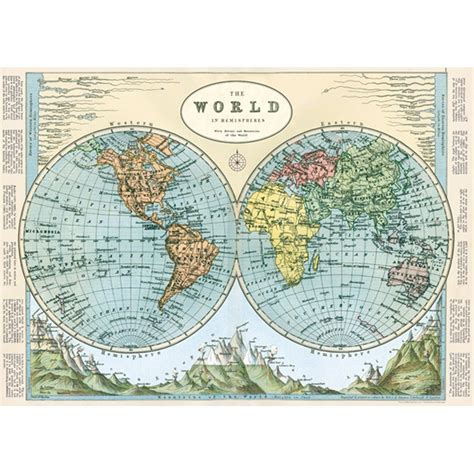 Amazon.in: Buy Cavallini & Co. Hemispheres Map Poster Wrapping Paper ...