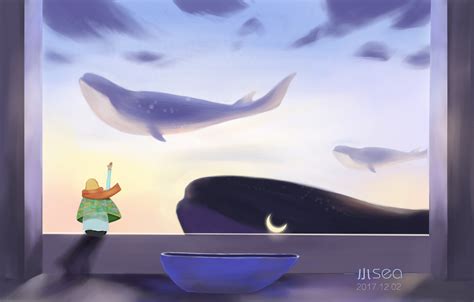 鲸鱼|插画|插画习作|小Sea小Sea - 原创作品 - 站酷 (ZCOOL)