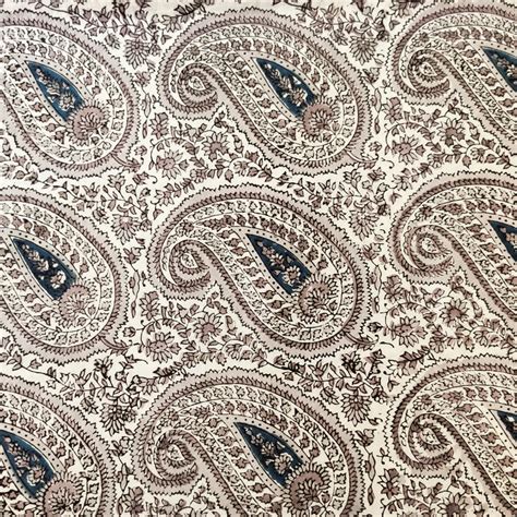 Pure Cotton Jaipuri White With Sandy Grey Full Kairi Jaal Hand Block P ...