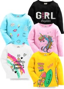 Flipkart.com | Kuchipoo Girls Printed Cotton Blend Regular T Shirt ...
