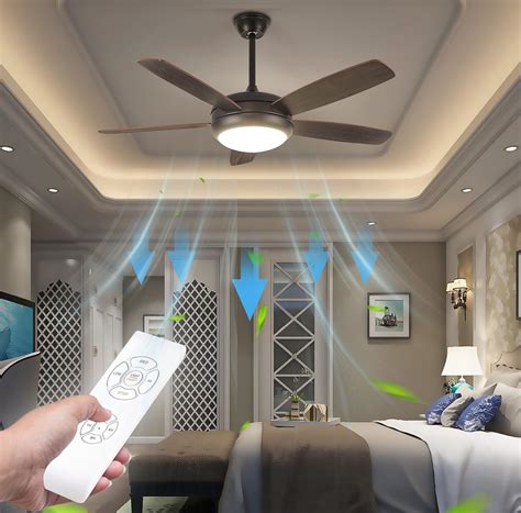 Buy Surtime 48 inch Ceiling Fan with LED Lights, Remote Control ...