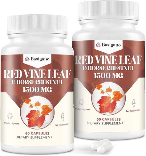 Amazon.com: Basigano Red Vine Leaf & Horse Chestnut Extract Capsule ...