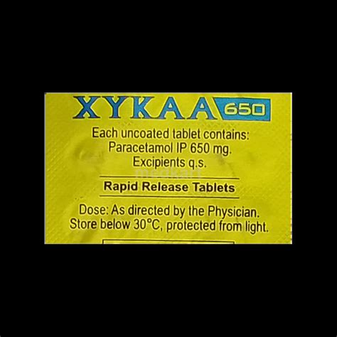 XYKAA RAPID 650MG TABLET 15'S : View Price, Combination and ...