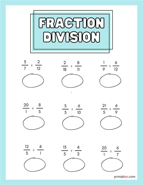 25+ Fraction Division Worksheet - Printableo.Com