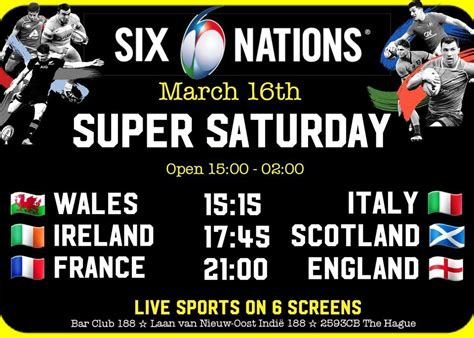 Six Nations Super Saturday at Bar Club 188 (open from 3 PM till 2 AM ...