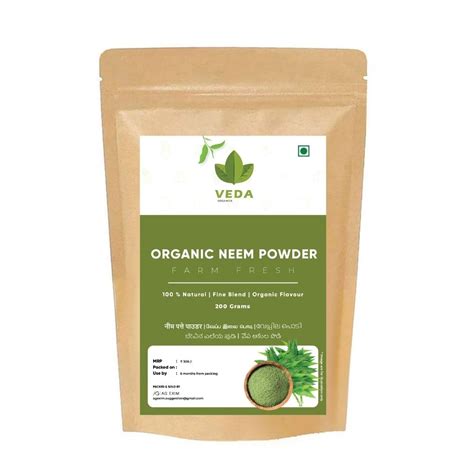 VEDA Organic Neem Powder - 200 Grams | For Face, Hair & Diabetics Care ...