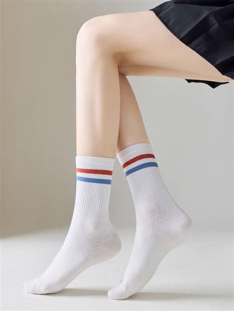 Striped Crew Socks | Socks women, Sock boots outfit, Socks