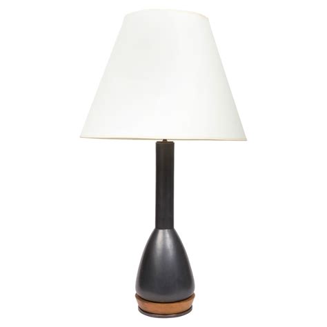 Black Ceramic Table Lamp Attributed to Gordon and Jane Martz, c. 1960s ...