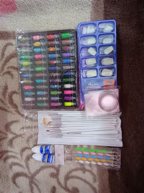 URBANMAC Nail Art Kit - 48 Pcs Glass Bottles Glitter Stones, 100 Nails ...