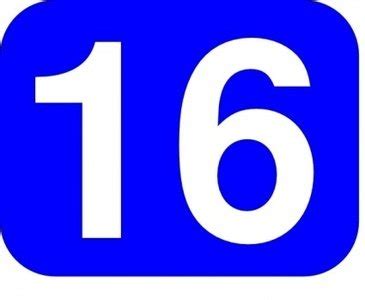Blue Rounded Rectangle With Number 16 clip art Clipart Images