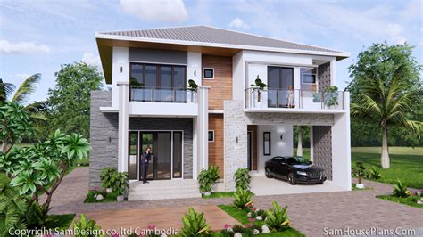 Simple house design 11x12 Meter 4 Beds 5 Baths Hip Roof PDF Plans ...