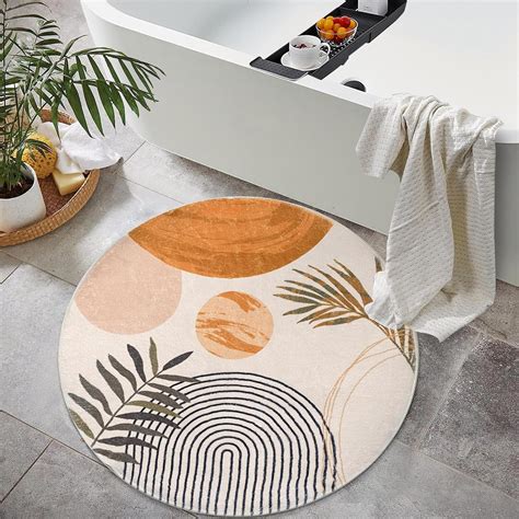Amazon.com: Boho Round Rug 3Ft Washable Round Bathroom Rug Non-Slip ...