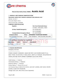 Material Data Safety Sheet (MSDS) - Acetic Acid / material-data-safety ...