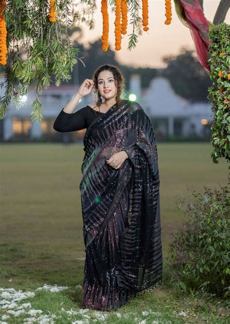 Black Sequin Saree – XOXO Cherry