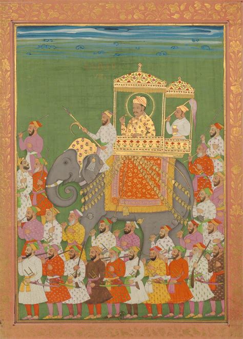 Mughal Emperor Akbar I (1542–1605). Miniature painting from 'Storia do ...
